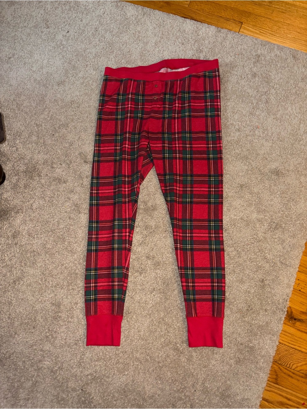 Red Plaid Thermal Bottoms